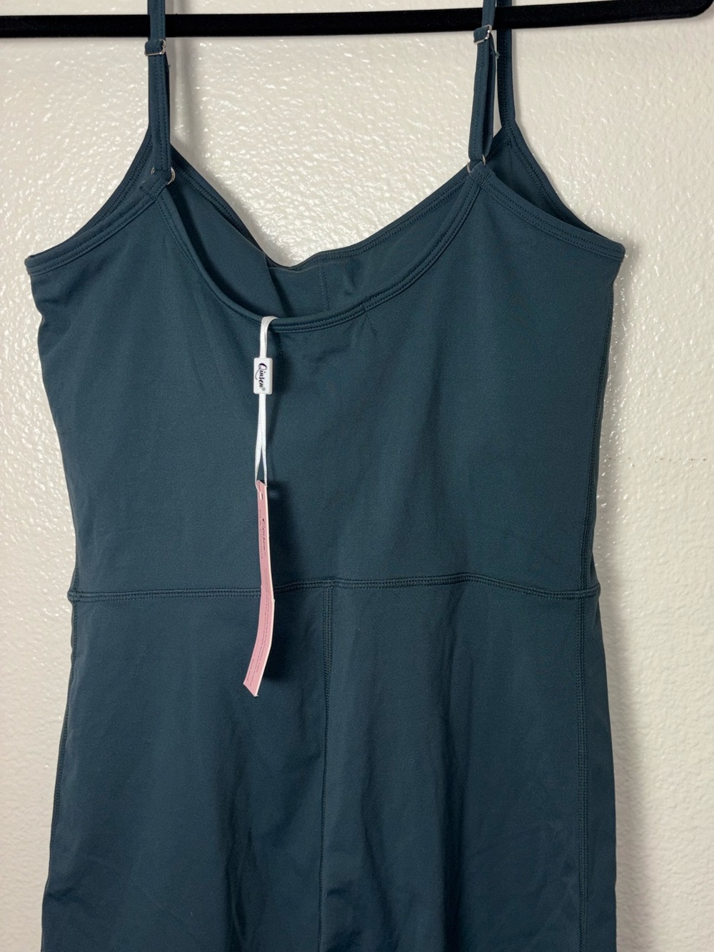 NWT QINSEN Womens Spaghetti Strap Bodycon Romper Short Jumpsuit Size XL TEAL - Picture 13 of 16